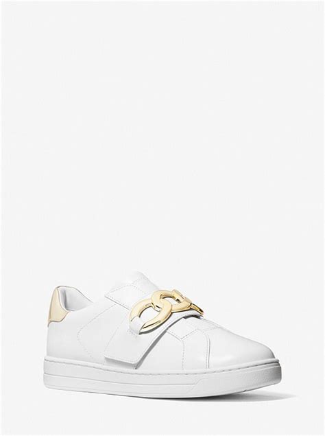 kenna sneaker michael kors|Kenna Chain Link Leather Sneaker .